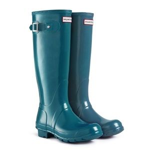 Teal Hunter Boots Size 5